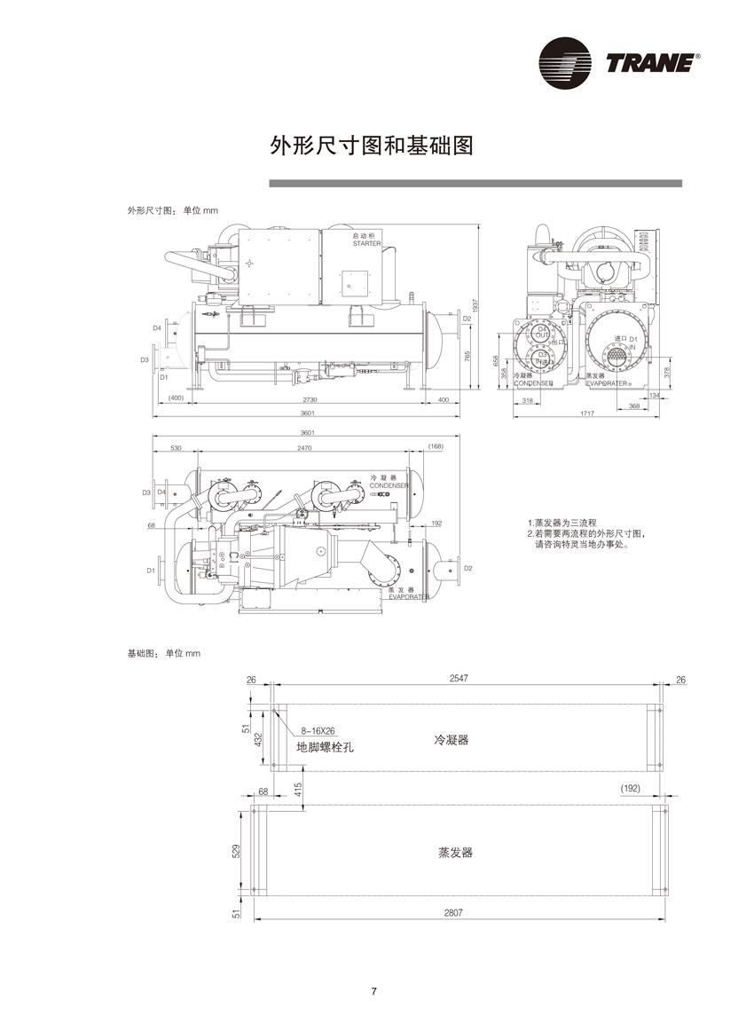 外形尺寸圖和基礎圖 外形尺寸圖和基礎圖